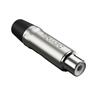 Plug Rca Femea Nickel Preto 10 Un Wireconex