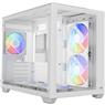 Gabinete Gamer Aerocool Dryft Mini Branco Com 6 fans ARGB Lateral Vidro
