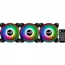 Kit 3 Coolers Aerocool Saturn 12 Pro ARGB + Hub + Controle