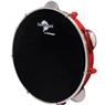 Pandeiro 10” Premium Pele Preta SamBrasil Liverpool Vermelho