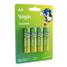 Pilha Alcalina Aa4 Elgin Cartela Com 04 Unidades