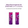 Pilha Recarregável Aa Elgin 2700mah Cartela Com 02 Unidades