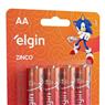 Pilha De Zinco Carvao Aa R06 4 Unidades Elgin