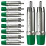 Plug Rca Macho Nickel Verde 10 Un Wireconex
