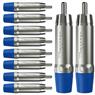 Plug Rca Macho Nickel Azul 10 Un Wireconex