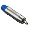 Plug Rca Macho Nickel Azul 10 Un Wireconex