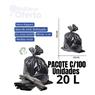 Saco De Lixo 20 Litros Reforçado Preto - 100 Unidades