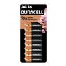 16 Pilhas Alcalinas Aa Duracell