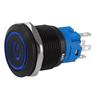 Botão On Off 19mm Preta 220v 3a Com Led Azul 12v Storm