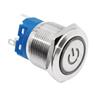 Botão On Off 19mm Prata 220v 3a C/ Led Branco 12v Storm