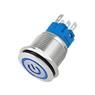 Botão On Off 16mm Prata 220v 3a C/ Led Azul 12v Storm