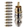 Conector Linha Rca Macho Metal Preto Storm 10 Unidades