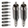Conector Linha Rca Macho Niquel Preto Com Mola Storm 10 Un.