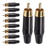Conector Linha Rca Macho Preto Metal Storm 10 Unidades