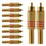 Conector Linha Rca Macho Metal Gold Vermelho Storm  10 Un.