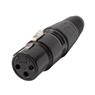 Conector Xlr Fema Linha Preto Metal Storm 10 Unidades