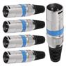 Conector Xlr Macho Linha Azul Metalico Storm 05 Unidades