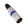 Conector Xlr Macho Linha Azul Metalico Storm 05 Unidades