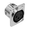 Conector Xlr Painel Cromado Fêmea Mxt 10 Unidades