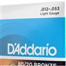 Encordoamento Violão Aço .012-.053 80/20 Bronze EJ11 D Addario