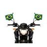 Kit 2 Bandeiras do Brasil para Moto e Bike Poliéster e Plástico Pequena 29x20cm