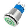 Botão On Off 19mm Prata 220v 3a C/ Led Verde 12v Storm