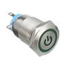 Botão On Off 19mm Prata 220v 3a C/ Led Verde 12v Storm
