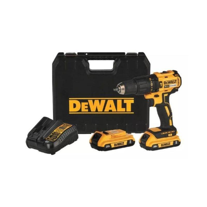 Furadeira e Parafusadeira Profissional 13mm Sem Fio Dewalt Modelo DCD7781D2 Furadeira de Impacto Com Maleta de Ferramentas 2 Baterias 1 Carregador Bivolt