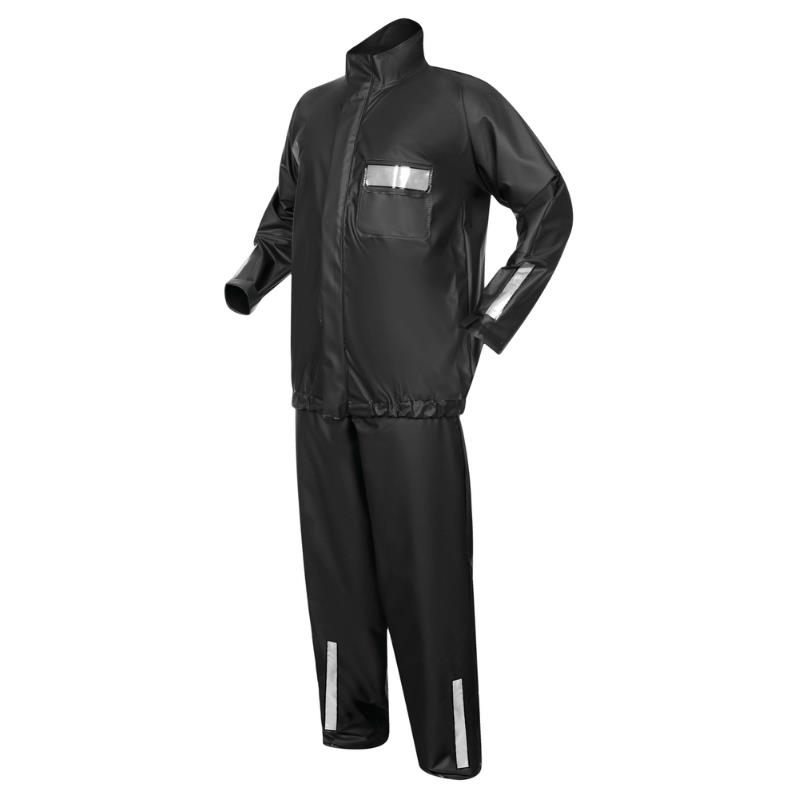 Conjunto Impermeável para Motoboy WPSMOTOP Delta Plus em PVC Preto Refletivo