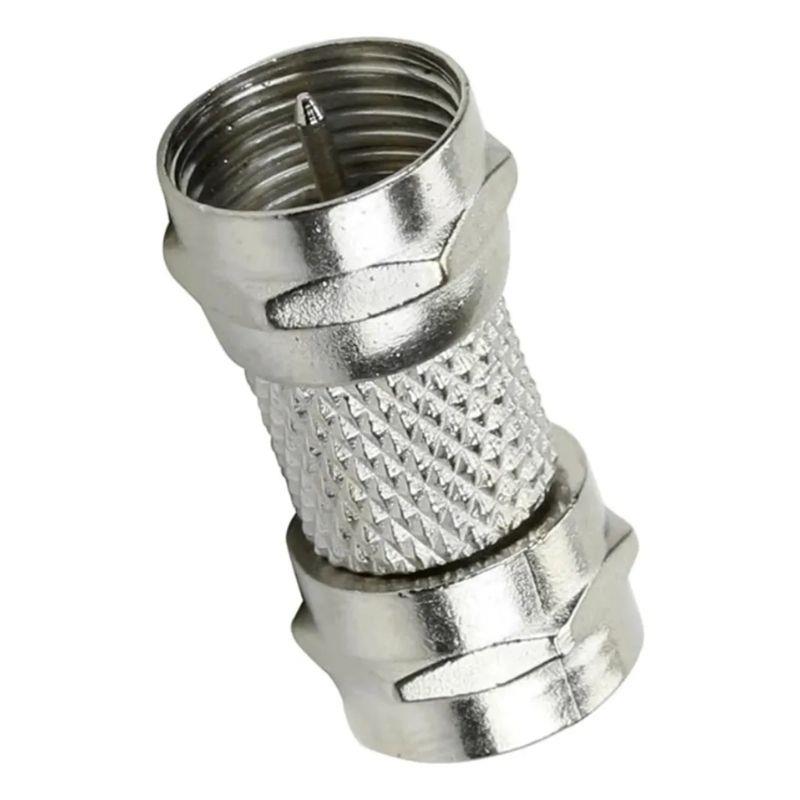 Kit 10 Adaptadores Emenda Coaxial Tipo F Macho para Macho