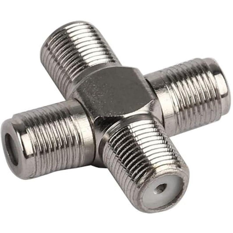 Kit 5 Adaptadores Divisor T Coaxial Tipo F Macho 4 Vias