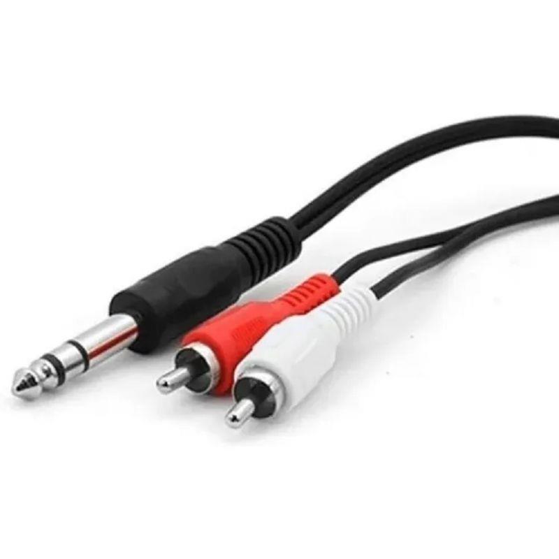 Cabo Áudio P10 Macho x 2 RCA Macho 3m