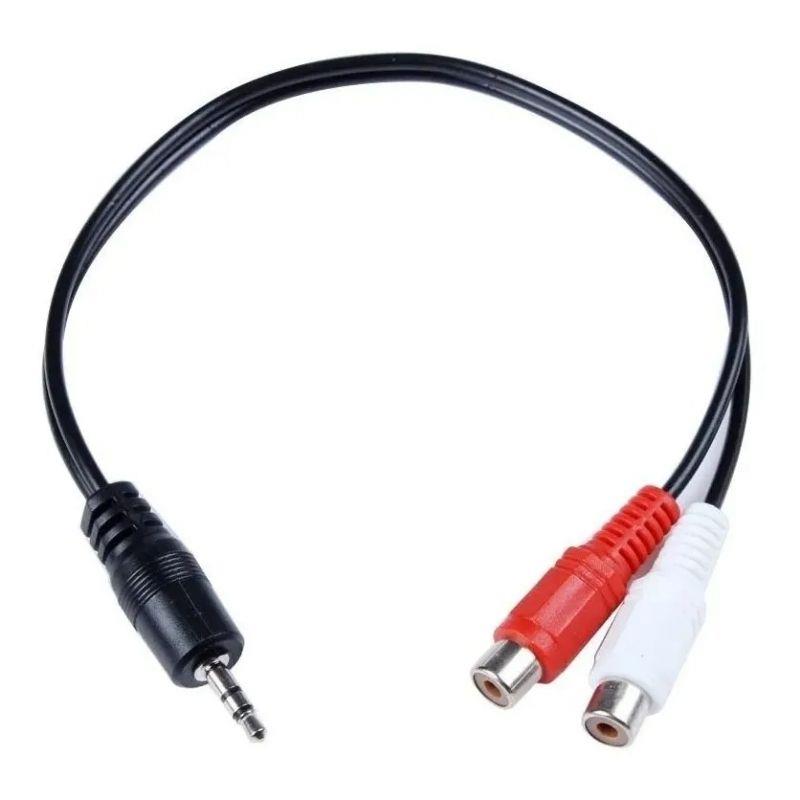 Cabo Adaptador Áudio P2 Macho x 2 RCA Fêmea