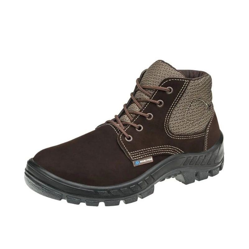 Bota Nobuck Cano Médio Bico Plástico CA45611  Marluvas Marrom