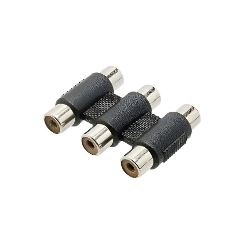 Kit 5 Emendas Triplas RCA Fêmea x RCA Fêmea - 5 Unidades