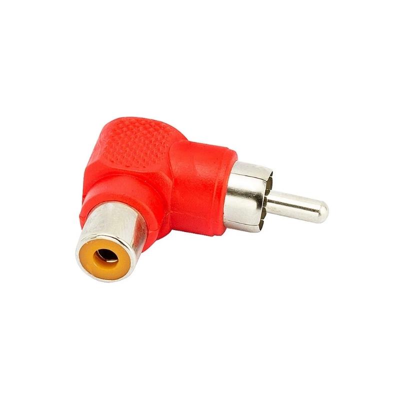 Conector Adaptador RCA Macho x RCA Fêmea 90º - Cor Sortida