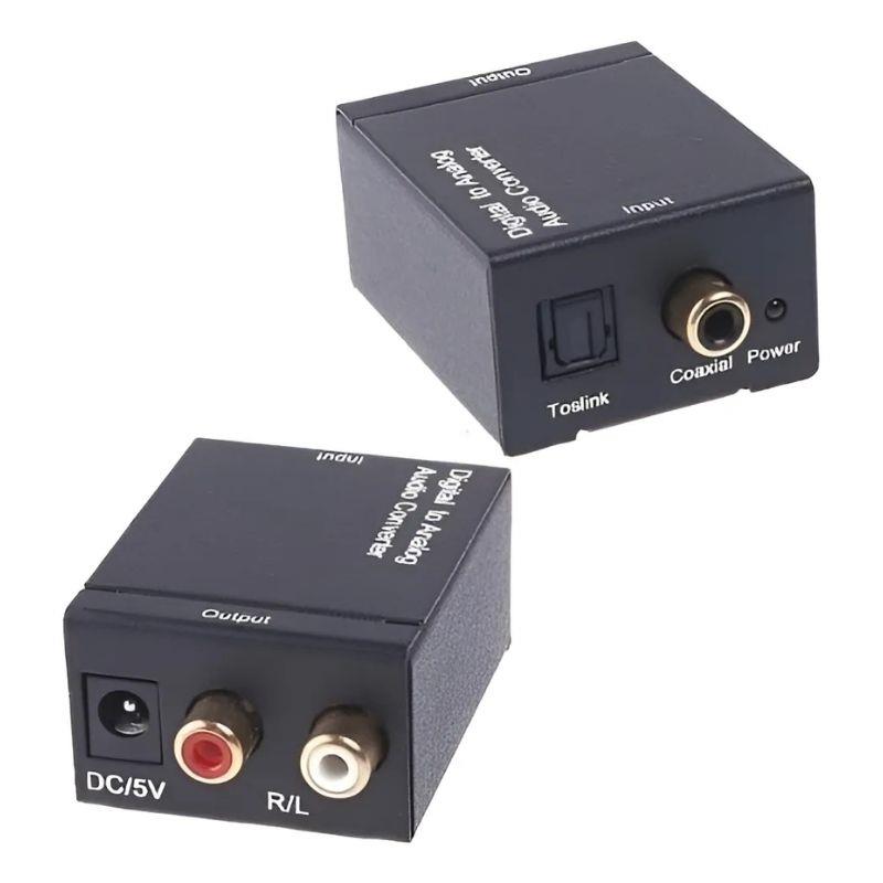 Conversor Óptico Áudio Digital x Analógico RCA Fonte DC 5V