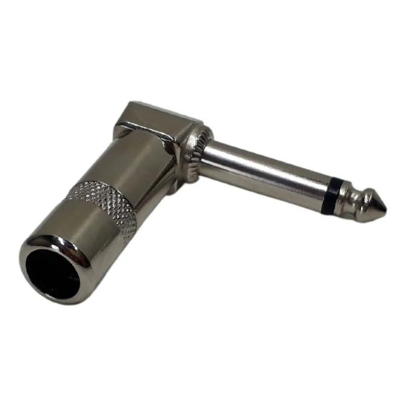 Conector Plug P10 Estéreo 90º em L