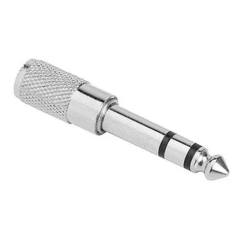 Kit 5 Conectores Adaptador P2 Fêmea x P10 Macho Estéreo - 5 Unidades