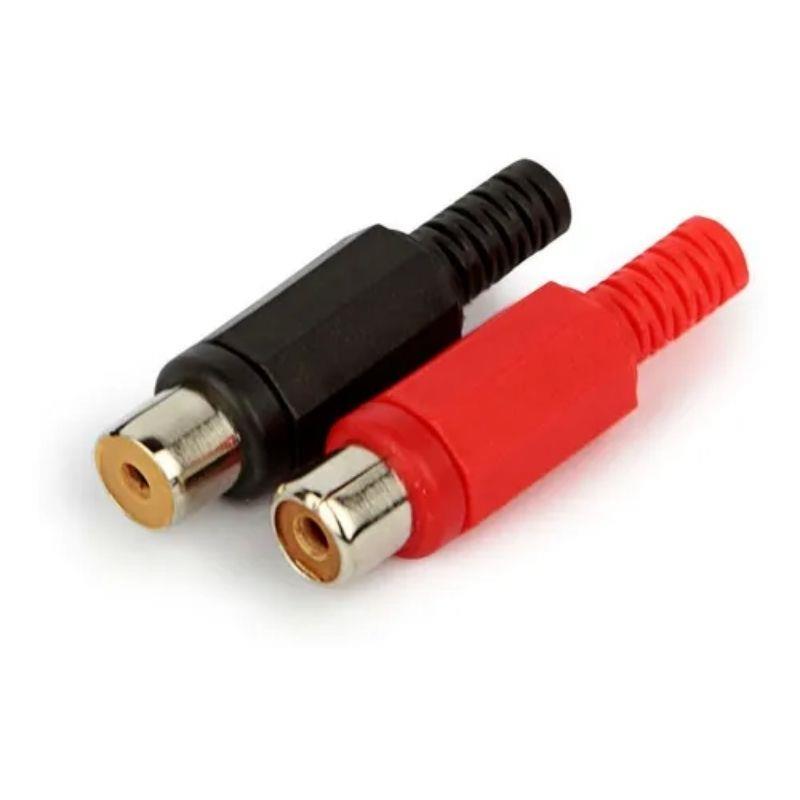 Kit 10 Conectores Plug RCA Fêmea - 10 Unidades