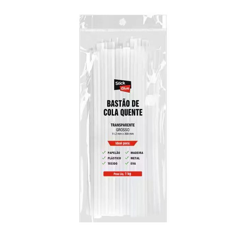Refil de Cola Quente Grossa Transparente Stick Glue 1kg - 35 Unidades