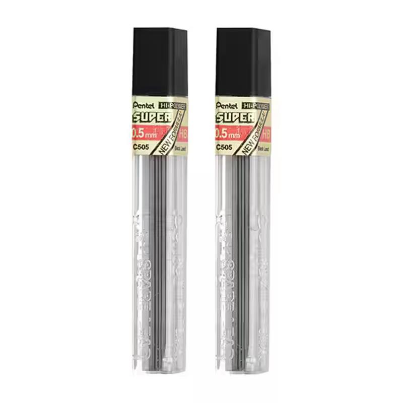 2 Tubos Grafite 0,5mm Hb SM-C505-HB6 Pentel - 24 Unidades