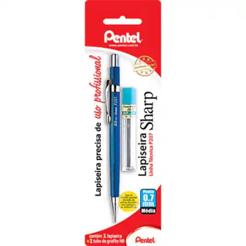 Kit Lapiseira 0.7mm Azul + 1 Tubo de Grafite SM-P207-CM6 Pentel