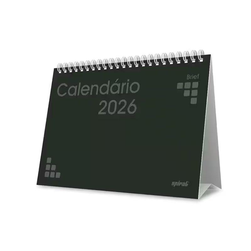 Calendário De Mesa 2026 Brief Preto 2633774 Spiral