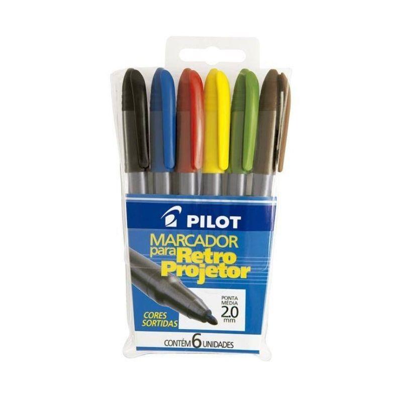 Caneta Retro-projetor 6 Cores 2.0mm 10303 Pilot