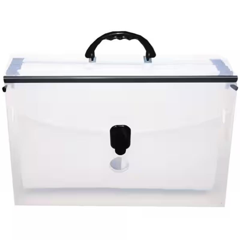 Maleta Arquivo Plástica com 10 Pastas Suspensas Coloridas Dello