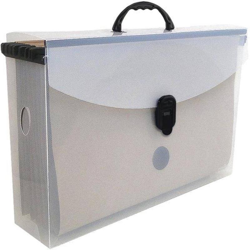 Maleta Arquivo Plástica Slim com 6 Pastas Suspensas Kraft Dello