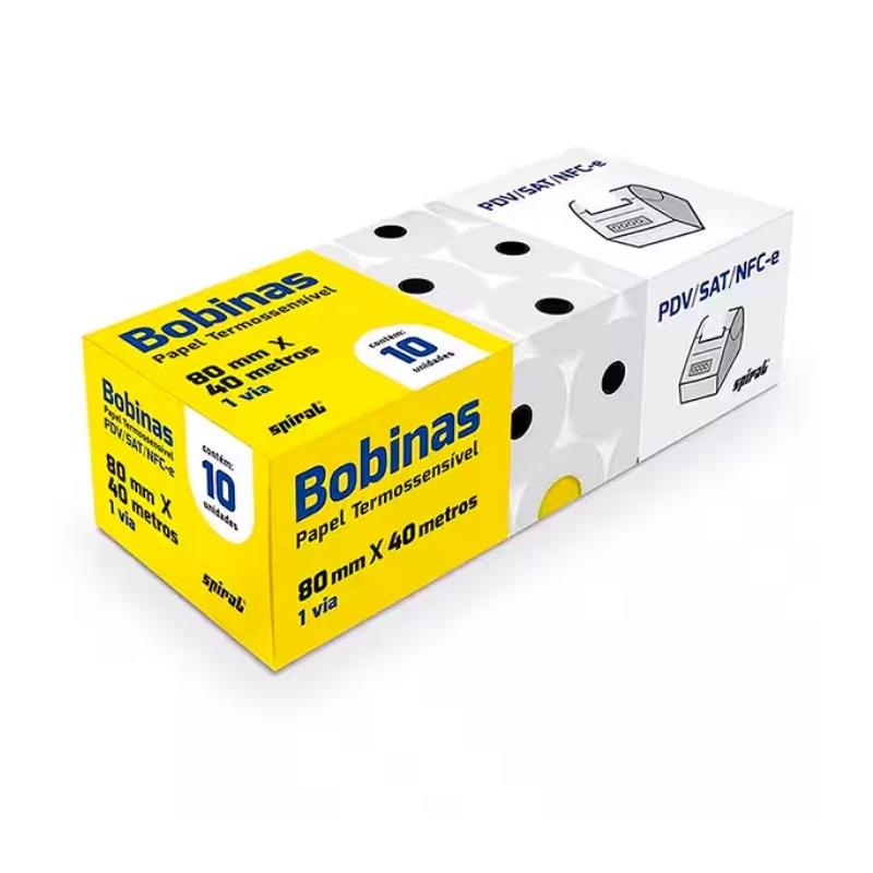 Caixa Bobina Térmica para PDV 80mm x 40m 64631 Spiral - 10 Unidades