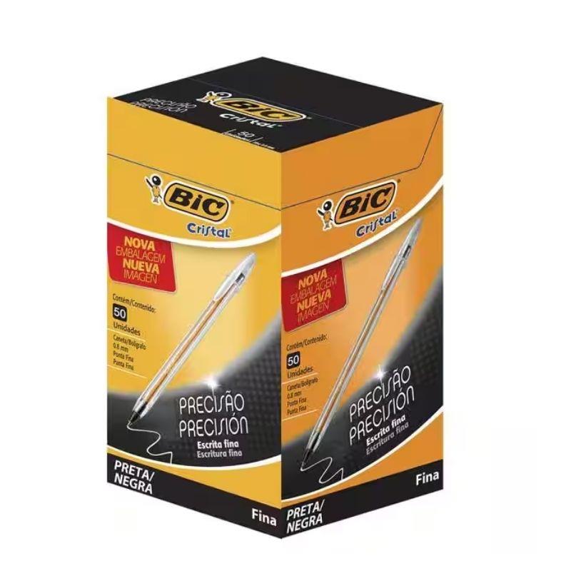 Caixa Caneta Esferográfica BIC Escrita Fina Cristal Precisão e Suavidade  - 50 Unidades