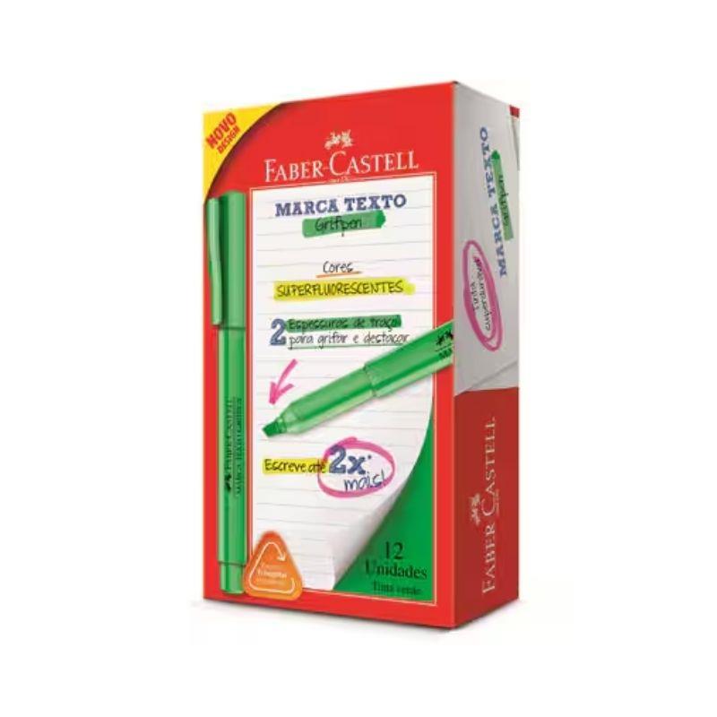 Caixa Marca Texto Grifpen Verde Faber-Castell - 12 Unidades